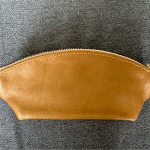 Portland Leather Co gold Leather Zip make up Pouch